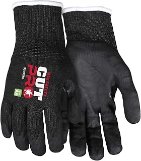MCR Safety 92735NL Cut Pro 15 Gauge HyperMax/Steel Work Glove, Cut Protection, Nitrile Coated Palm & Fingertips, Thumb Crotch, Touchscreen Friendly, Large
