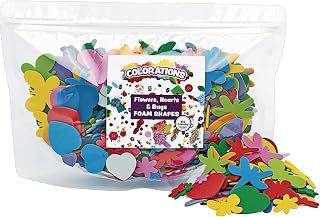 Colorations Flowers, Hearts & Bug Foam Shapes, 500 Pieces, Ages 3+, PreK+