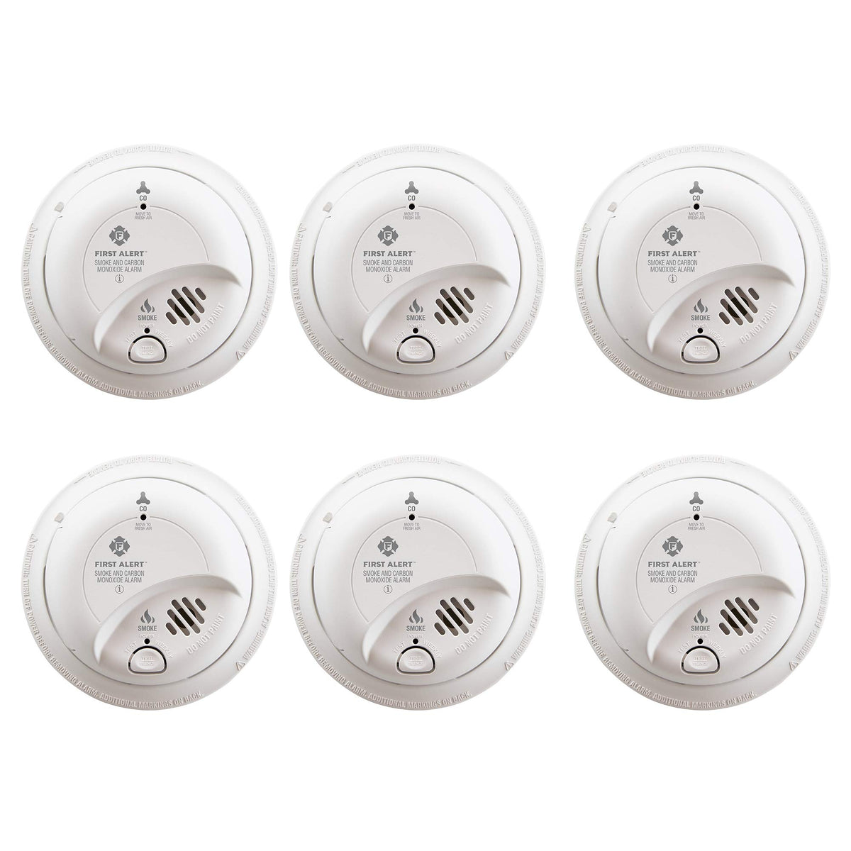 First Alert 6-Pack / Standard Detection / 1040513 Combination Smoke & Carbon Monoxide Detectors