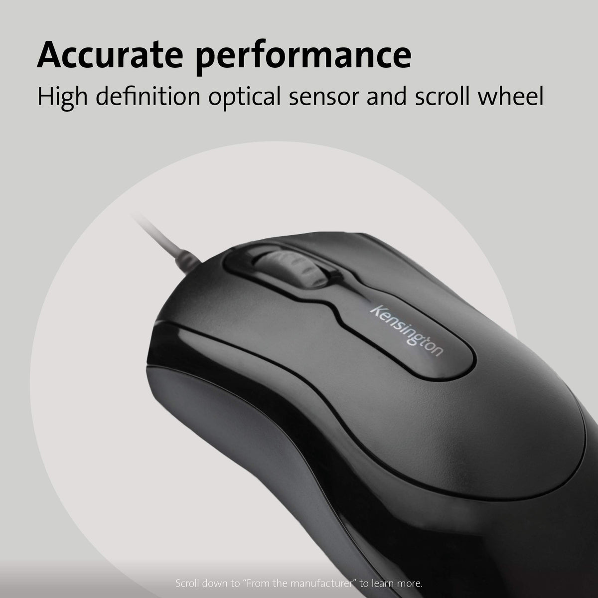 Mouse-in-a-Box Wired USB Mouse () by Kensington – 1 Count (Pack of 1), Plastic, Black, Model K72356US