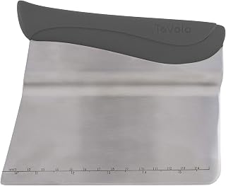 Tovolo Bench Scraper With Measurement Guide, Dough Divider With Offset Blade, Pastry Scraper With Ruler, Ergonomic Baking Tool, Dishwasher-Safe & BPA-Free, Charcoal