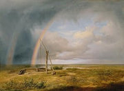 XcBAIHOUD Famous Paintings Canvas Picture Canvas Murals Bene contro un arcobaleno di Károly Markó for Gift 60x90cm