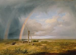 XcBAIHOUD Famous Paintings Canvas Picture Canvas Murals Bene contro un arcobaleno di Károly Markó for Gift 60x90cm