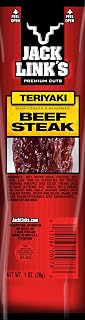 Jack Link's Premium Cuts Beef Steak, Teriyaki, 1-Ounce (Pack of 12)
