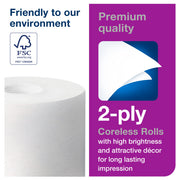 Tork 36 Rolls (750 Sheets each) / White / Coreless Paper & Plastic