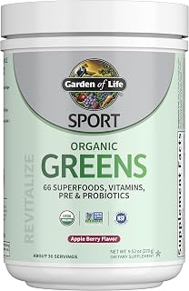 Garden of Life Sport Organic Greens Powder, Apple Berry, 30 Servings