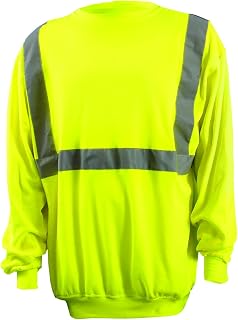 OccuNomix LUX-SWTL-Y2X Classic Lightweight Crewneck Sweatshirt, Class 2, ANSI, Yellow (High Visibility), 2X-Large