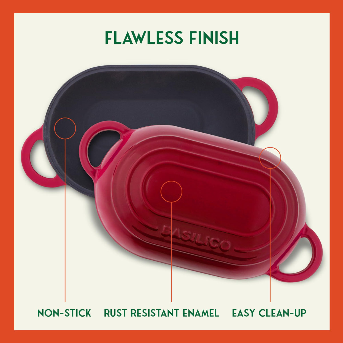 Basilico Red / 2 Qt / 9.0 kilograms Dutch Ovens