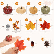 Keeplush Artificial Pumpkins and Fall Accents, 30 Piece Assorted Set, Multicolor