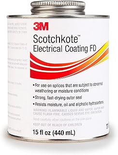 3M Scotchkote Electrical Coating FD, 15 oz. can | Fast-Drying Liquid, Flexible Sealant and Bonding Agent, Self-Contained Applicator