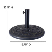 Kona Universal Cement Umbrella Base by Flash Furniture – 19.25", Steel, Plastic, Cement, Bronze, Model GM-UB19-BRNZ-GG