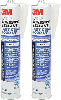 3M Marine Adhesive Sealant 4000 UV, PN06580, White, 295 mL Cartridge (Pack of 2)