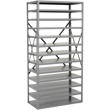 Open Bin Shelving Without Bins by Global Industrial – 12"L x 36"W x 73"H, Alloy Steel, Steel, Model 235030