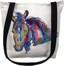 Betsydrake TY150G 18 x 18 in. Nellie - Horse Tote Bag - Large Black