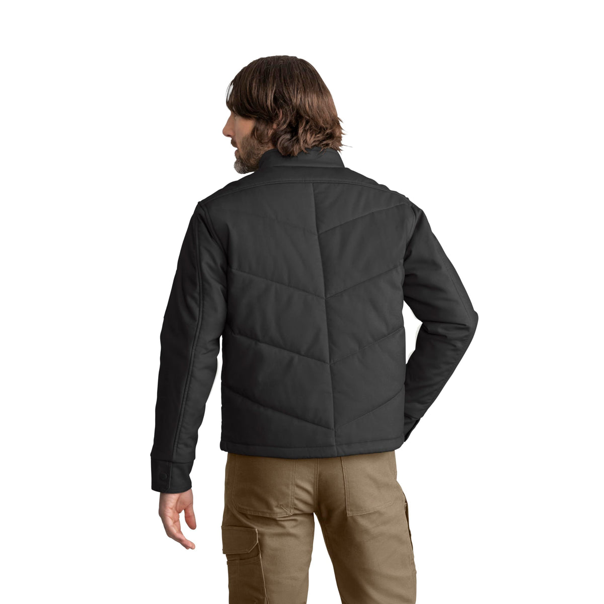 Men's Insulated Quilted Work Jacket by Red Kap – Cotton, Obsidian, Model F4CPBD RG XXL