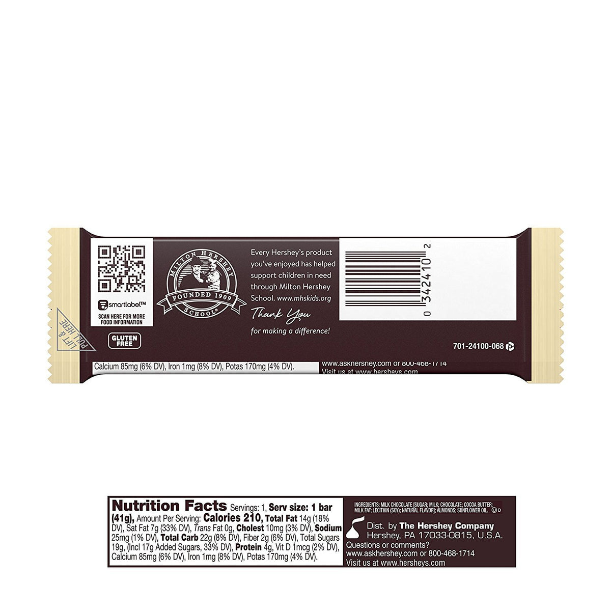 Chocolate Candy Bar with Almonds by HERSHEY'S – Commercial Grade