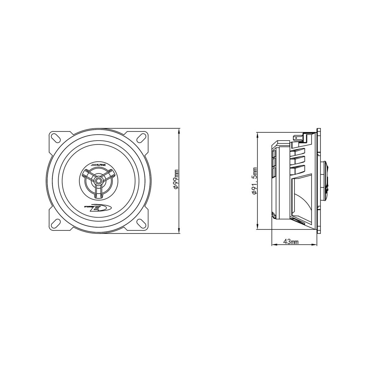 Electronics Way Speaker by Alpine – 10cm, Polypropylene, Model 4958043515554