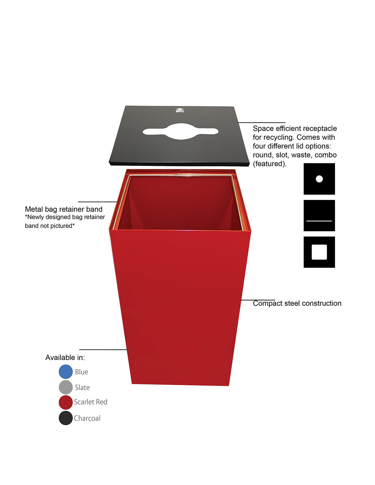 Witt Industries 1 / Scarlet / Industrial Trash, Recycling & Compost