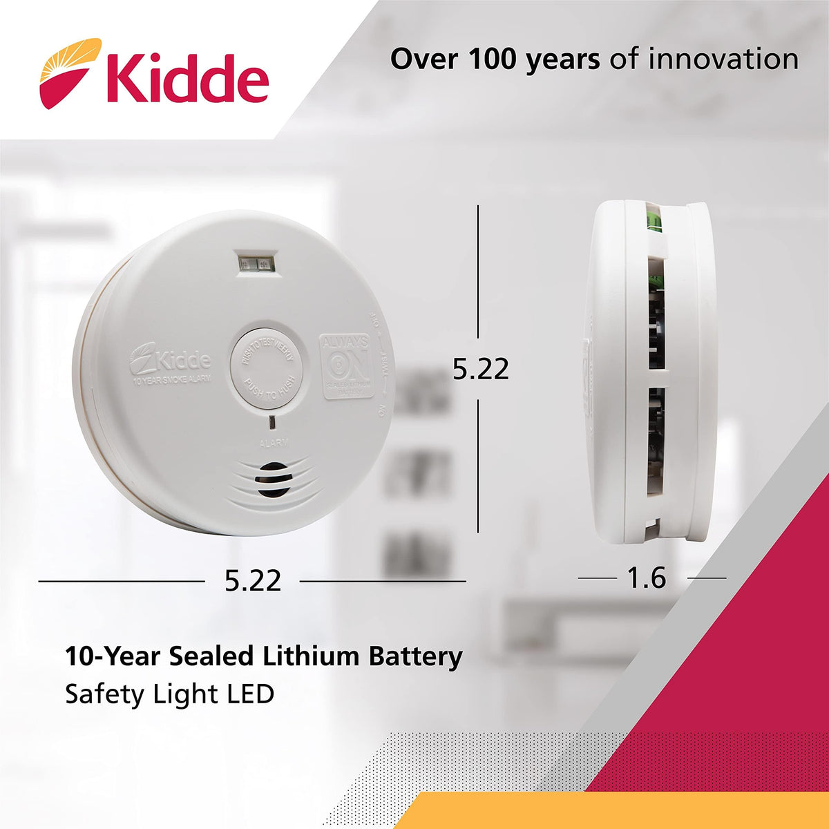 P3010H Worry-Free Hallway Smoke Alarm with Safety Light and 10 Year Sealed Battery by Kidde – Model 21010167