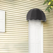 4' Bostonian (52.5"-32.25"-26.25") Dome-Shaped Fixed Awning by Awntech – 52.5"W x 32.25"H x 26.25"D, Acrylic Linen, Black, Model RB4-AZ-K
