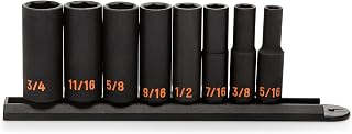 GEARWRENCH 8 Piece 3/8" Drive 6 Point SAE Hi-Viz Deep Impact Socket Set | 84915H