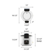 33 cups rice cooker/warmer by Thunder Group – 33.0 cups, Stainless Steel, Silver, Model SEJ60000