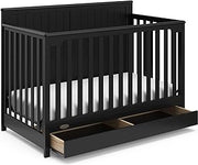 Graco Hadley 5-in-1 Convertible Crib with Drawer, Black