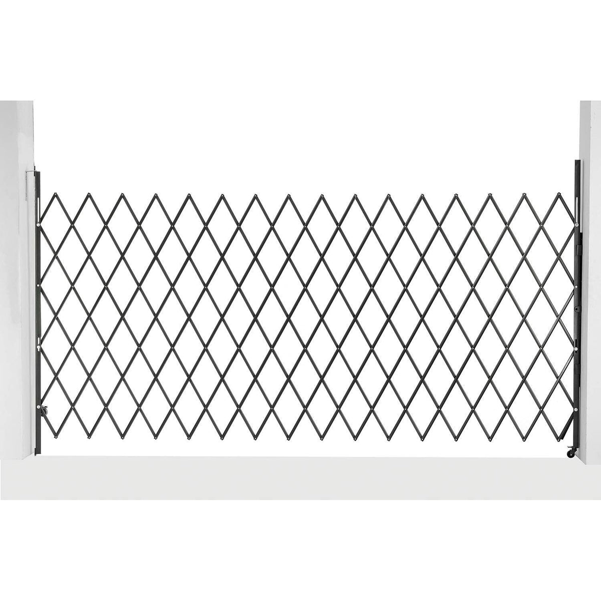 7-1/2'W Single Folding Security Gate by Global Industrial – 6.5x7.5 Inch (Pack of 1), Alloy Steel, Gray, Model 600865