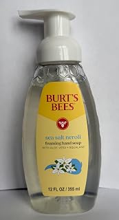Burt's Bees Foaming Hand Soap Pump - Moisturizing Foam Hand Soap for Bathroom and Kitchen, Gentle Hand Wash, Soft Hand Soap Foam, Sea Salt Neroli Scent, 12 Fl Oz