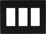 Legrand radiant RWP263BK Screwless Wall Plates, 3 Gang, Three Decorator Rocker GFCI Cover, Black (1 Count)