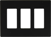 Legrand radiant RWP263BK Screwless Wall Plates, 3 Gang, Three Decorator Rocker GFCI Cover, Black (1 Count)