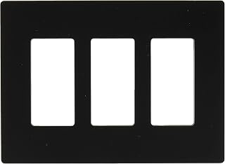 Legrand radiant RWP263BK Screwless Wall Plates, 3 Gang, Three Decorator Rocker GFCI Cover, Black (1 Count)
