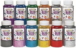 Colorations Plastic Glitter, Multicolor Set of 12, 1 lb Each