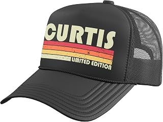 Curtis Surname Funny Retro Vintage 80s 90s Birthday Reunion Trucker Hat with Adjustable Mesh Back