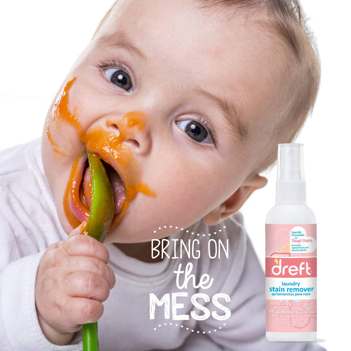 Baby Laundry Instant Stain Remover Spray for Clothes by Dreft – 22 Fl Oz (Pack of 4), Pack of 4