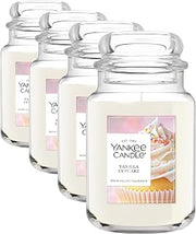 Yankee Candle Vanilla Cupcake, Scented Candle, 22oz Large Jar with up to 150 Hour Burn Time, Giftable, Birthdays (Pack of 4)