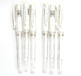 2Set X Signo Broad Point Gel Impact Pen - White Ink - Total 12 Pens/Made in Japan by Uni-Ball – White, Pack of 12, Model WZV153W6P