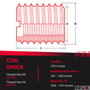 E-Z LOK Pack of 10 / 10 / 1/4-20 Internal Threads, 3/8-16 External Threads, 0.375 Length Thread Locking Inserts