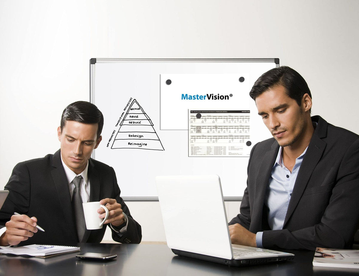 MasterVision 96"W x 48"H / Melamine / Silver Dry Erase Boards