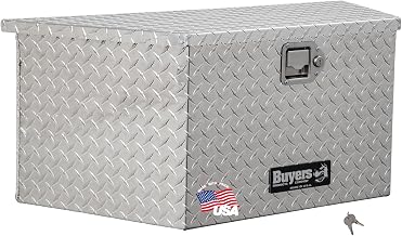 Buyers Products Diamond Tread Aluminum Trailer Tongue Tool Box by Buyers Products Company – 14.8 x 14.4 x 33.4, 40.5 liters, Aluminum, Diamond Tread Aluminum, Model 1701380