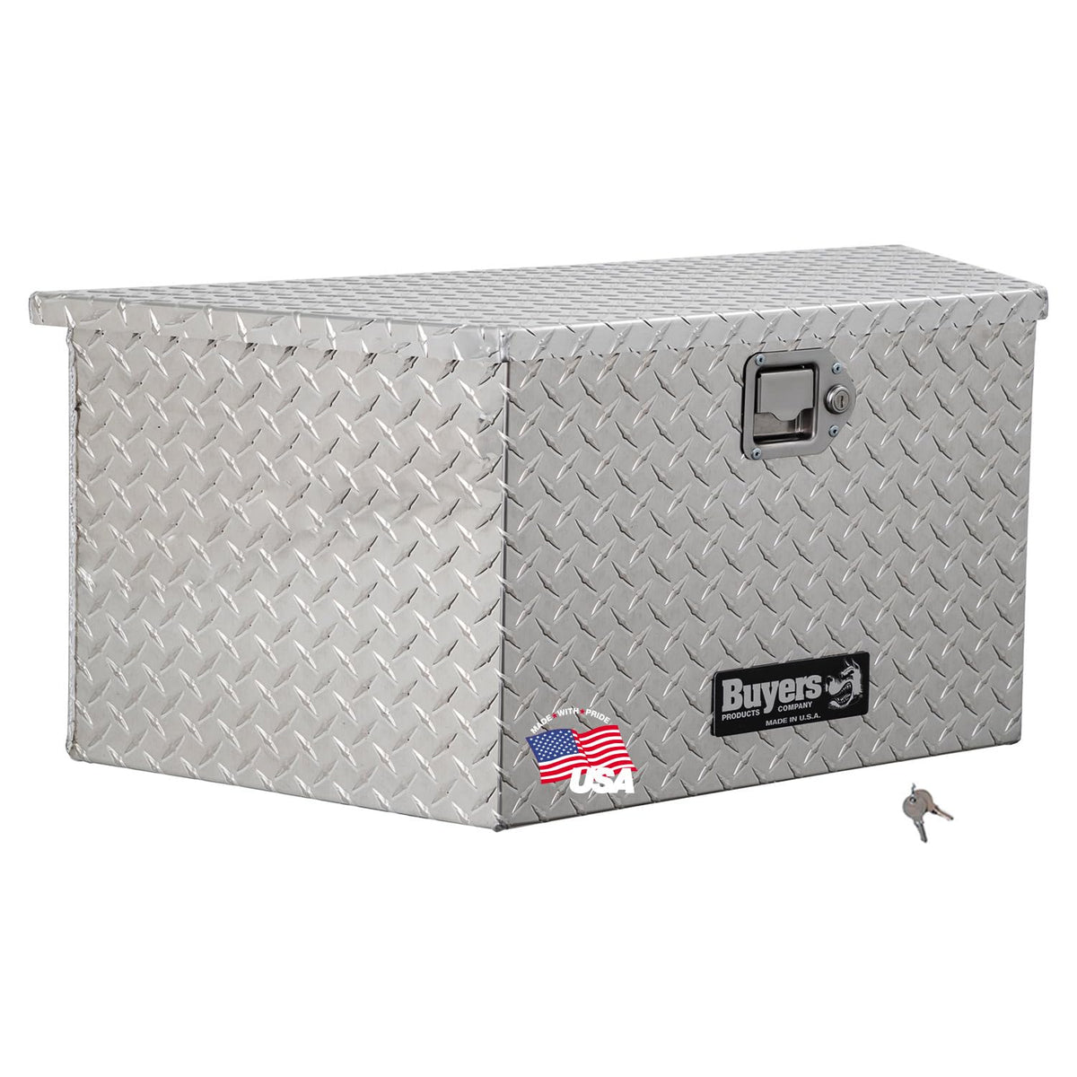 Buyers Products Diamond Tread Aluminum Trailer Tongue Tool Box by Buyers Products Company – 14.8 x 14.4 x 33.4, 40.5 liters, Aluminum, Diamond Tread Aluminum, Model 1701380