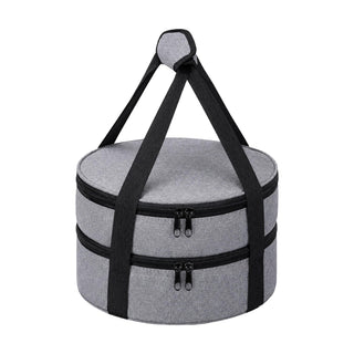 Chef Pomodoro Insulated Pie Carrier Bag, Holds Two 9-Inch Dishes, Gray
