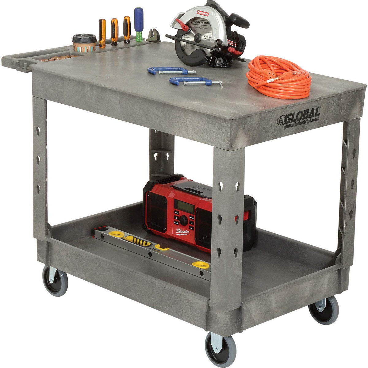 Global Industrial Gray / 45"L x 25.5"W x 32.5"H / Industrial Utility Carts