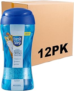 Fresh Step Cat Litter Crystals Deodorizer, Fresh Scent, 15 Oz, 12-Pack