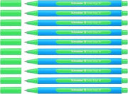 Schneider Slider Edge Ballpoint Pens with Cap Model M Pack of 10 / Cyan and Green Barrel/Green Ink