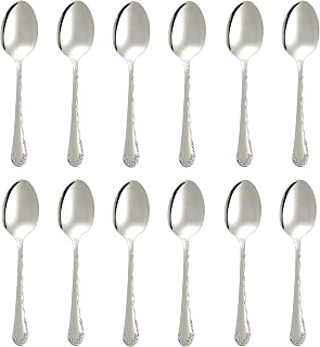 Oneida Belle Rose 18/8 Stainless Steel Teaspoon (Set of Twelve)
