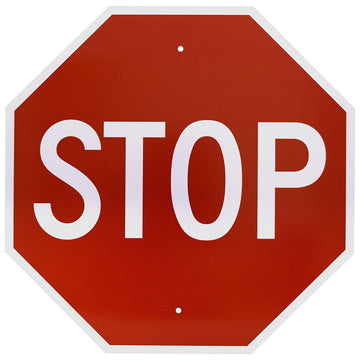 NMC Traffic Sign by National Marker – 30x30 inches, Aluminum, White/Red, Model TM81H