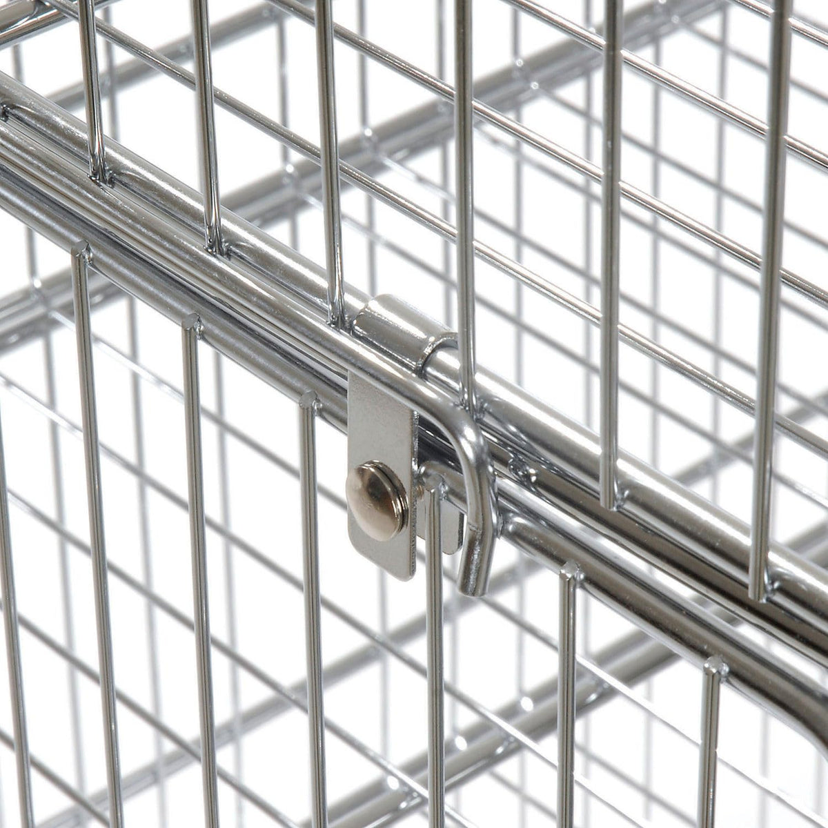 Five-Tier Interlocking Modular Wire Frame Stacking Bin by Global Industrial – 20"L x 48"W x 45"H, Steel, Chrome, Model 339028