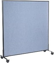 60-1/4"W x 63" H Mobile Office Partition Panel by Global Industrial – Alloy Steel, Blue, Model 694962MBL