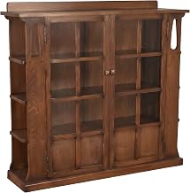 Starlight Canyon Home Solid Wood Mission Bookcase with Double Doors and Side Shelves, Book Shelf Storage Shelves Shelving Unit for Office, Walnut
